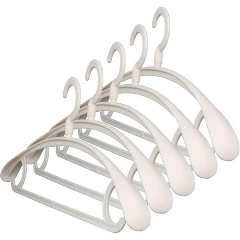 Lot de 20 cintres en Plastique Extra épais à épaules Larges pour Adulte, Rotation à 360 degrés, antidérapant, idéal pour Un Usage Quotidien, Beige (1/5)