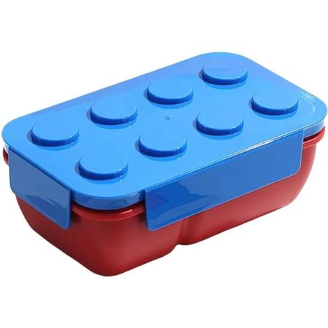 Fiambrera bento colorida con forma de bloques de construcción, de 1050 ml, fiambrera grande y portátil para ensalada de frutas (1/5)