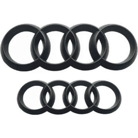 Anneaux d'emblème logo pour Audi A3 Black Edition Blackline, insignes avant et arrière, finition noire brillante (1/5)