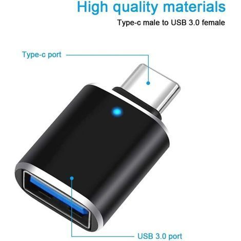 Adaptateur USB-C vers USB (lot de 3), USB-C mâle vers USB 3.0 femelle haute vitesse OTG (1/4)