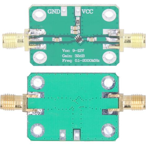Amplificateur RF Large Bande 0.1-2000MHz, Gain 30dB, Faible Bruit, Alimentation 9-12V, SMA Femelle