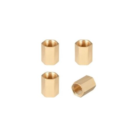 4 Stück Messing-Rohrverschraubungen 1/4G Innengewinde, Messing-Geradschaft, Sechskant - Crezuo