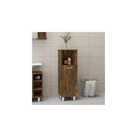 Armoire de bain Chêne fumé 30x30x95 Bois d'ingénierie (1/5)