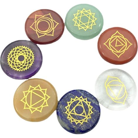 7 Pcs Cristaux De Guérison Chakra Pierres Énergie De Guérison Naturelle Cristal Pierre De Cristal De Guérison Précieuse De Cristal pour La Décoration De La Maison Bureau Chambre