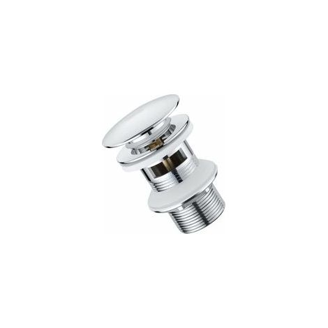 Bonde pour lavabos et vasques avec trop-plein, raccord fileté 1 1/4, bonde chromée avec protection anti-débordement