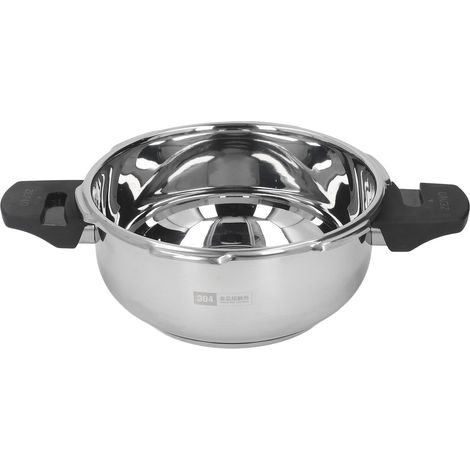 Cocotte minute en acier inoxydable 1,8 L anti-explosion, marmite à poisson, huître, tête de poisson, compatible gaz et induction (1/5)