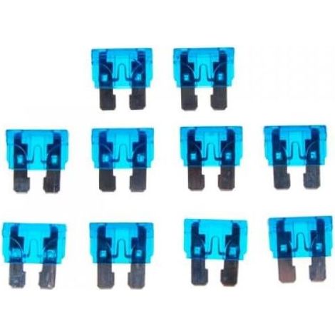 10 fusibili a lama standard da 15 A 32 V per auto, moto, di medie dimensioni, blu (1/3)
