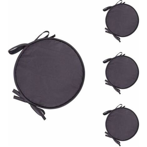 Lot de 4 Coussin Rond Galette de Chaise Ronde pour Table et Chaise de Salle à Manger avec Cordon de Serrage 38cm (gris foncé) (1/5)