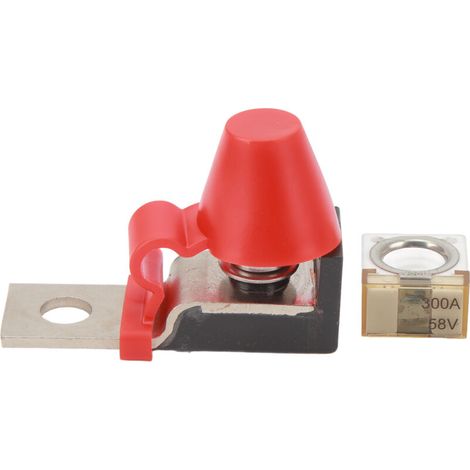 Kit de Bloc de Fusibles Terminaux 58V avec Goujon Unique M8 pour Plusieurs Batteries, Allumage de Bateau, Camion, Camping-car, Véhicules de Construction (300A). (1/5)
