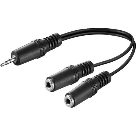 Cordon doubleur Jack Stereo 3.5mm - 1x Male 2x Femelle