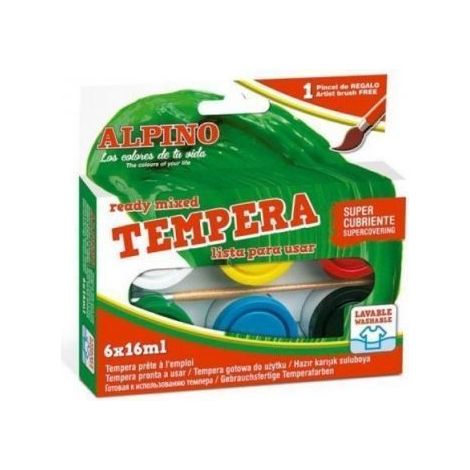 DM010918 tempera Negro, Azul, Verde, Rojo, Blanco, Amarillo 16 ml Jarra