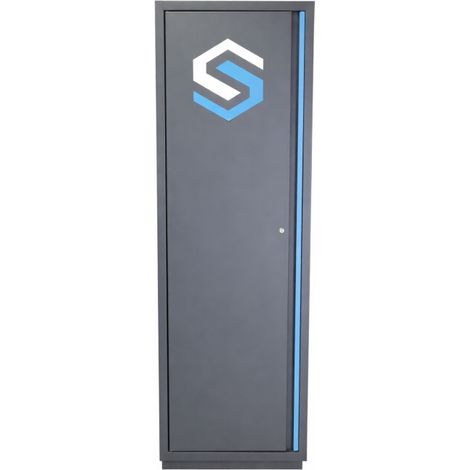[JAMAIS UTILISE] Armoire Haute avec Étagères STILKER 196x46x60cm Gris/Bleu - 31320 (1/5)