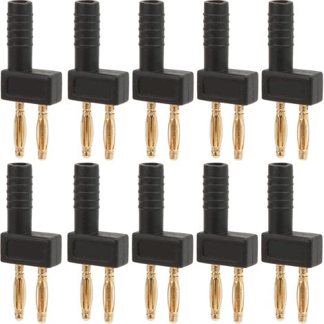 U41 10Pcs 2mm Banana Plug Gold Plated Double Row Banana Plug Fast Connection and Reliable Contact for Electrical Equipment
