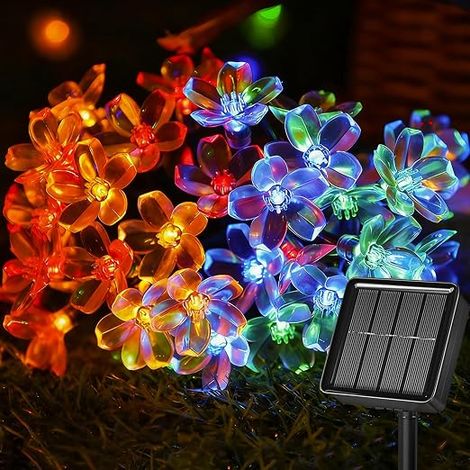 Solar Flower Garden Lights, 10 m 100 LED Waterproof IP65 Flower Lights, 8 Modes Outdoor String Lights for Garden, Patio, Balcony, Party, Wedding, Christmas (1/5)