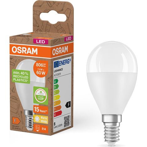 Bombilla Osram teardrop shape 7.5W 60W equivalente