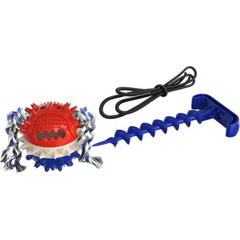 Outdoor-Hundezerrerspielzeug, Kauspielzeug für aggressive Kauer, Hundetraining, Zahnen, unzerstörbares Seil – Blau (1/4)