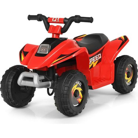 COSTWAY 6V Elektro Kinderquad 2,8-4,6 km/h, Mini Elektroquad, Kinderauto, Kindermotorrad, Kinder Quad, Elektroauto für Kinder ab 3 Jahren Rot (1/5)