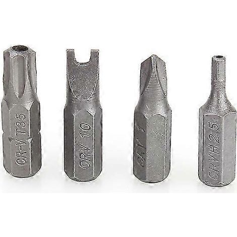 Jeu de 33 embouts inviolables à six pans creux, clés Torx, vis à tête hexagonale 1/4", porte-embouts magnétique et étui. (1/3)