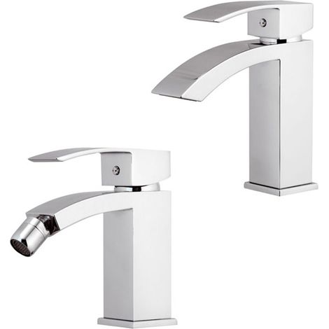 Set miscelatore lavabo e bidet in ottone cromato Mariani linea Marte (1/5)