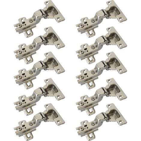 ZOLGINAH Bisagras retráctiles de 95 grados, 35 mm, sin amortiguación, para puerta de armario de cocina, bisagras para muebles, armarios, herrajes retráctiles, paquete de 10 (1/5)