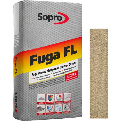 Stucco flessibile Sopro FL Jura Beige 25 kg largo con trass 2-20 mm (1/5)
