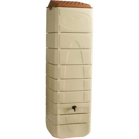Récupérateur d'eau de pluie mural 650L – Polyéthylène beige – Fixation murale – Solution esthétique pour jardin durable – Bellijardin