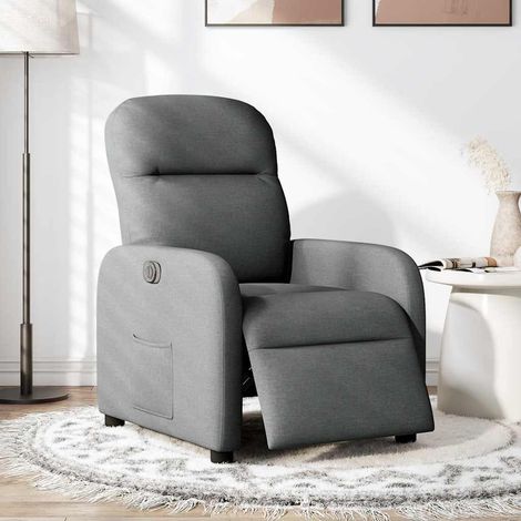 Maison Exclusive - Poltrona Elettrica Reclinabile Grigio Scuro in Tessuto