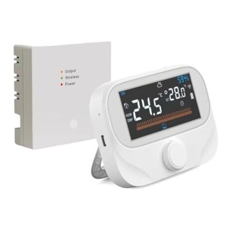 Thermostat programmable sans fil RF pour chaudière, régulateur de chauffage central, remplace les thermostats d'ambiance à cadran et affiche l'humidité ambiante.