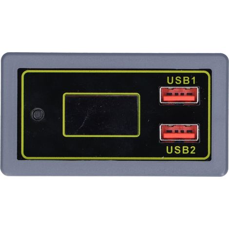 Volt Meter - Dual USB Fast Charger - DC 6V-30V Input - 24W Output - Car Battery Voltage Gauge - 1 Unit (1/5)
