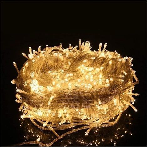 Lichterkette mit Stromversorgung – 100 m – 600 LEDs – 8 Modi für die Weihnachtsbaumdekoration – Warmweiß