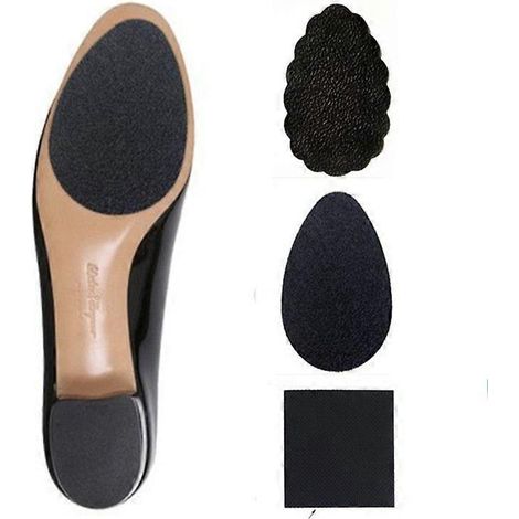 Lot de 9 coussinets antidérapants pour chaussures, réduction du bruit, autocollants, protecteurs de semelles antidérapantes (noirs) (1/4)
