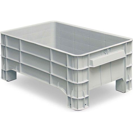 BRB Stapelbox mit 4 Füßen, 150 Liter, LxBxH 1030x630x440 mm, grau