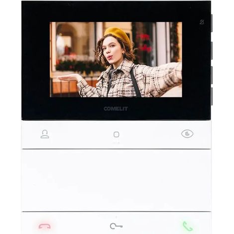 Monitor videocitofono vivavoce mini comelit 2 fili 6721w
