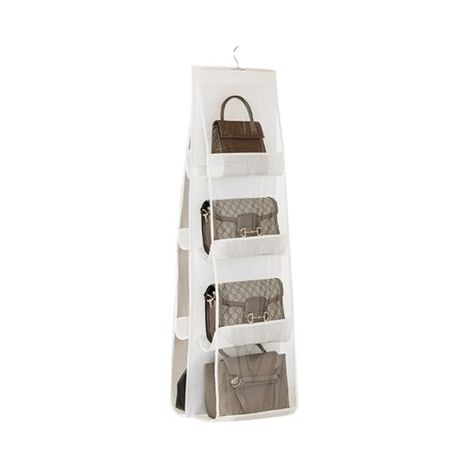 Sac de rangement - Organisateur de placard - Organisateur de placard suspendu - Pliable - 8 compartiments - Blanc (1/5)