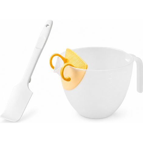 Bol de mélange avec spatule pour colorants alimentaires — bol de pâtisserie pour crème et glaçage (1/5)