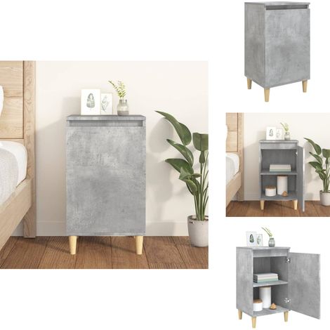 Table de chevet gris béton 40x35x70 cm bois d'ingénierie - Table De Chevet - Meuble De Chambre - Commode - Armoire Latérale - Mobilier Moderne (1/5)
