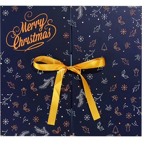 Calendrier De Lavent Vide - 24 Boîtes À Remplir Soi-même - En Carton - Pour Décoration De Noël Et Cadeaux - Bleu