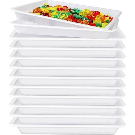 Lot de 10 bacs de bricolage en plastique - Bacs d'activités et de rangement - Multifonctionnels - Pour maison, école, enfants, projets DIY - Blanc - Plateau de tri (1/5)