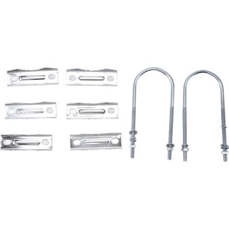 Kit de montaje de mástil de antena doble, bloque de mordaza en V de hierro con pernos en U, kit de soporte de montaje de mástil a mástil para antena exterior B (1/5)