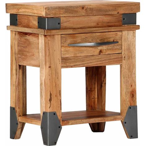 282749 vidaXL Bedside Cabinet 40x30x51 cm Solid Acacia Wood (1/5)