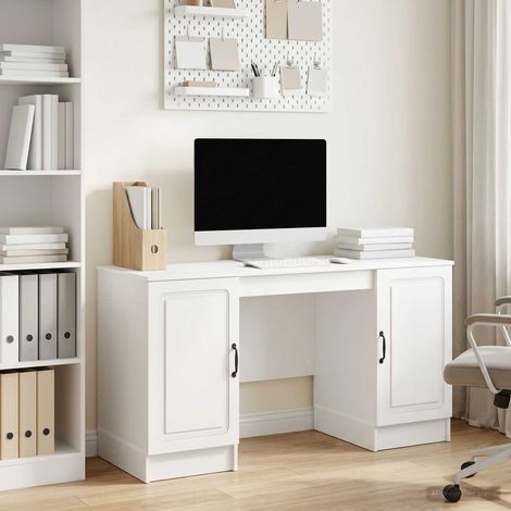 vidaXL Scrivania Bianco Lucido 142,5 x 50 x 75 cm Legno ingegnerizzato (1/5)