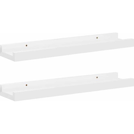Estantes de pared 2 unidades blanco brillo 40x9x3 cm vidaXL