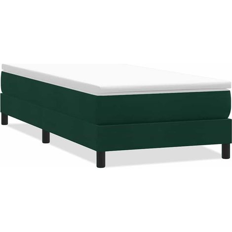 Maison Exclusive - Letto a Molle senza Materasso Verde Scuro 90x220 cm Velluto (1/5)