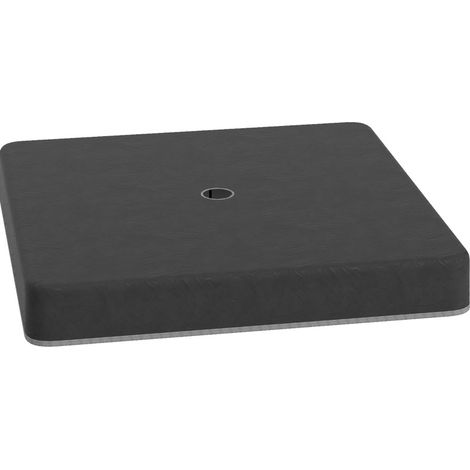 Poids de base en plastique pour pied de parasol, remplissable sable, 89 x 89 x 10,5 cm, noir (1/5)