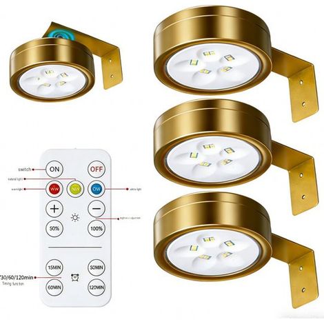 Lampe photo sans fil avec télécommande et minuterie – Lampe photo rechargeable pour murs et sous meubles