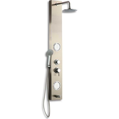 Colonne de douche/baignoire d'hydromassage modèle Lanzarote (acier inoxydable), couleur argent. (1/5)
