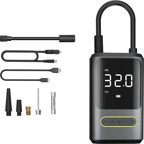Mini-Kompressor (150 PSI), 4000 mAh Powerbank, Hochgeschwindigkeitspumpe mit LED-Beleuchtung für den automatischen Einsatz an Motorrädern.