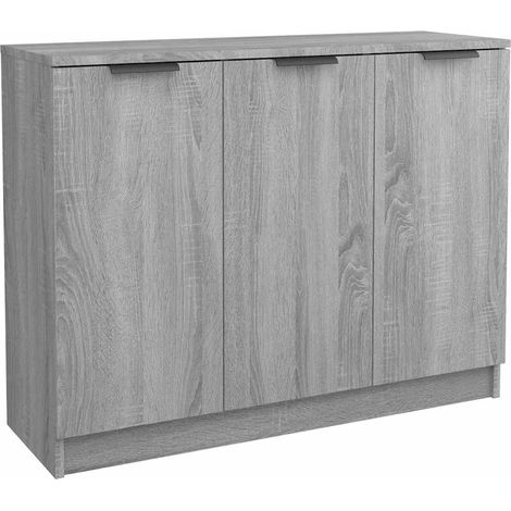 Maison Exclusive - Credenza Grigio Sonoma 90,5x30x70 cm in Legno Multistrato (1/5)
