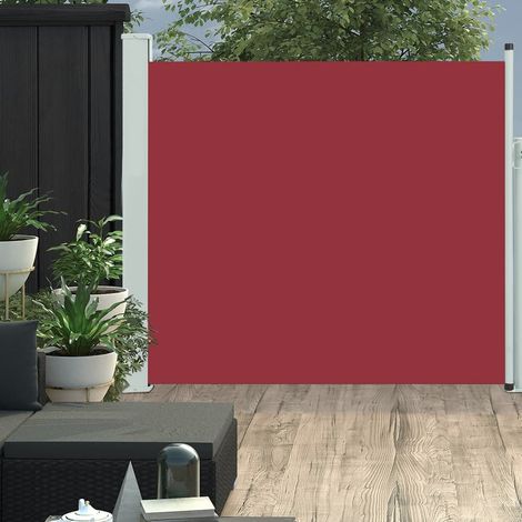 Auvent latéral rétractable de patio Paravent extérieur Brise Vue Rétractable pour Jardin, Balcon, terrasse 170x300 cm Rouge NDTN7000703 (1/5)