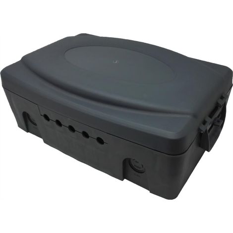 Boîtier Électrique Étanche d’Extérieur Noir - Boîtier pour Multiprise Électrique Bloc d’Alimentation Prises Programmateur (1/2)